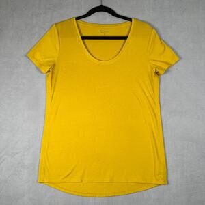 Athleta Essence Vital Tee Top Scoop Neck Mustard Yellow Size Medium M